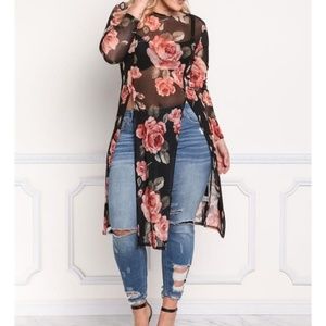 Sheer floral top